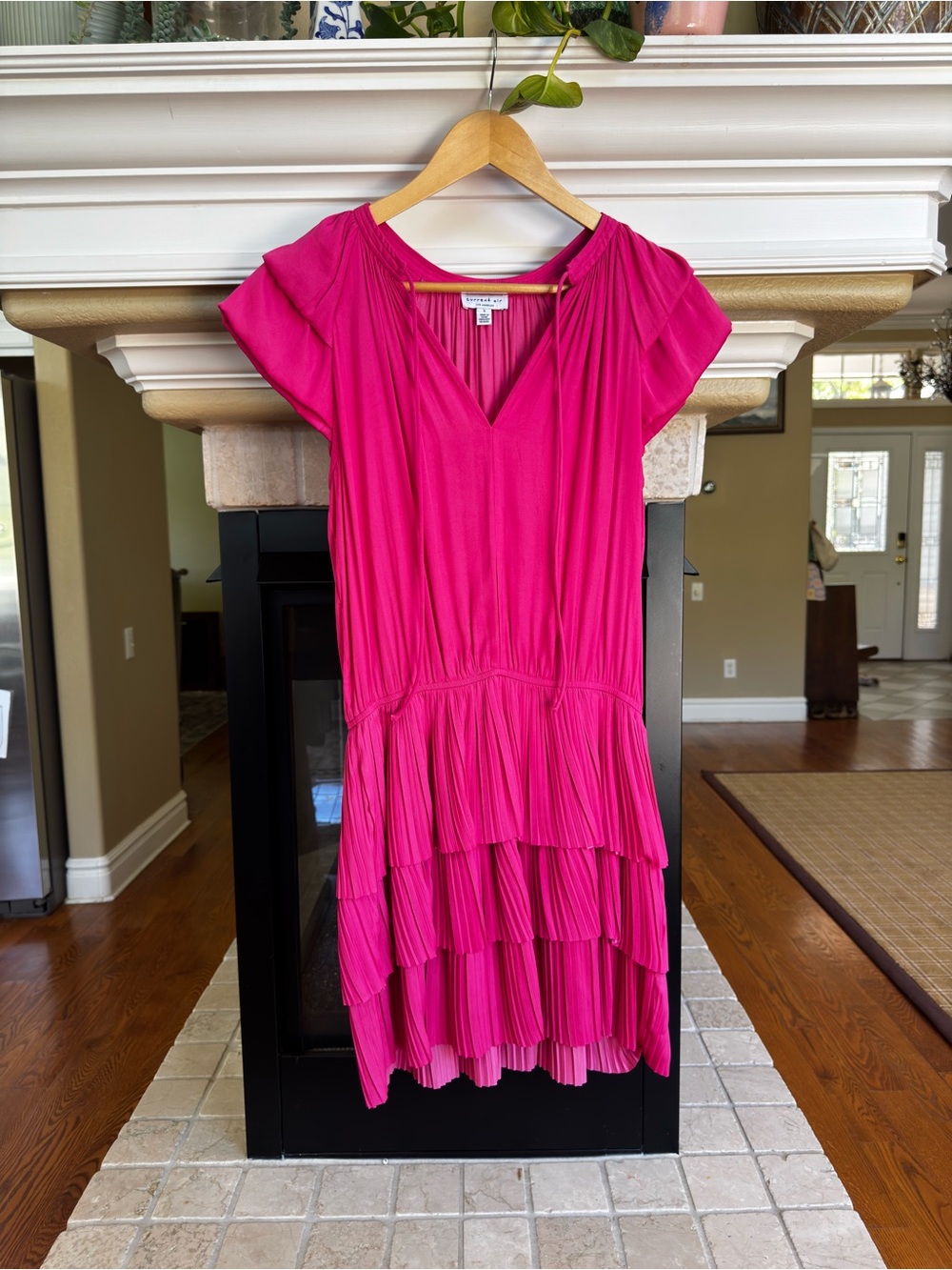 Current Air Zoey Magenta Pink Satin Drop Waist Mini Dress College Rush Sorority - Picture 2 of 5